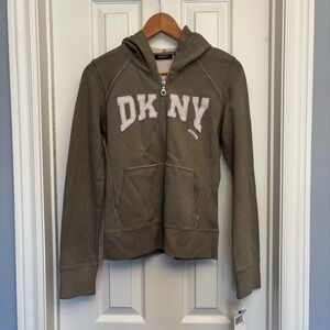 NEW: DKNY Women’s Ice Hoodie in Olive Green Size S
